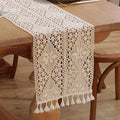 meioro Crochet Lace Table Runner, 12x56 Inch Boho Cotton Table Runners by meioro