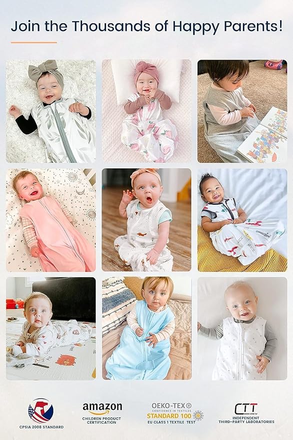 TotAha Newborn Sleep Sacks 0-3 months 3 Pack, Light, Soft, and Safe Baby Wearable Blanket Sleeping Bag with 2-Way Zippers, 0.5 TOG