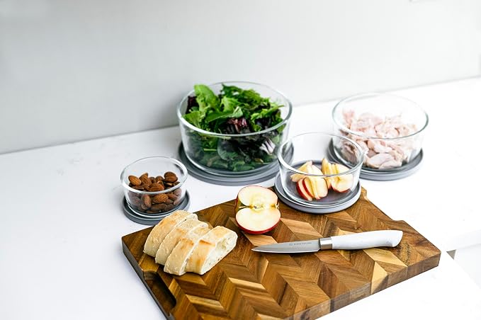 8-Piece Glass Food Storage Containers Set | Round, Microwave & Dishwasher Safe - Image 3