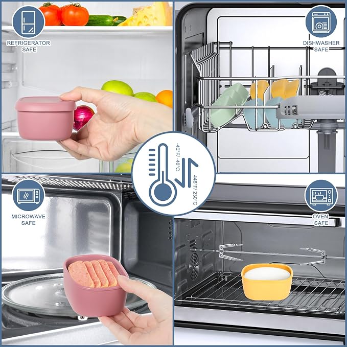 8 pcs 10 oz Silicone Snack Containers - Image 5