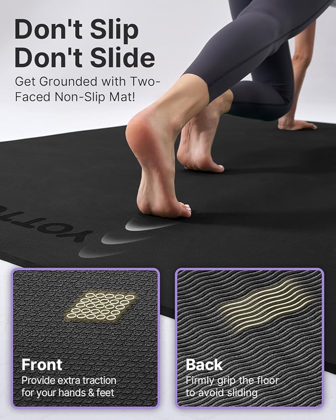 YOTTOY Large Yoga Mat, Extra Wide TPE Exercise Mat, Non-Slip Workout Mat - Image 4