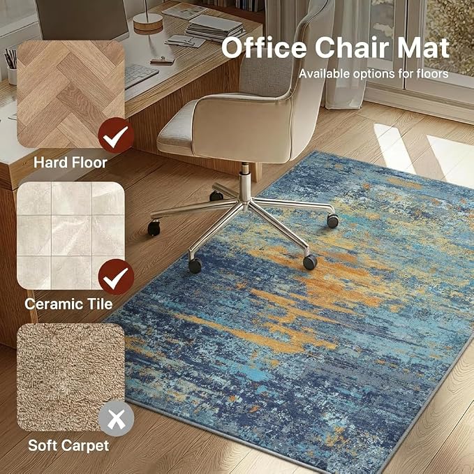 48"x72" Office Chair Mat for Hardwood Tile Floor, Under Desk Carpet Protector - Image 4