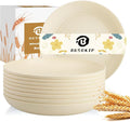 Deep Dinner Plates Set of 8, Wheat Straw Plate 9 Inch, Lightweight and by BUSOKIP