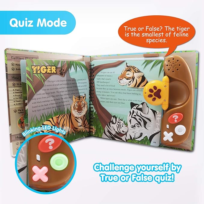 BEST LEARNING Book Reader Animal Kingdom - Educational Talking Sound Toy to Learn Animals with Quiz Games for Kids Ages 3 to 8 Years Old | Ideal 3-5 Boy or Girl Birthday Gift