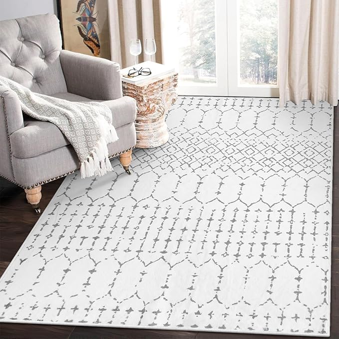 Lahome Moroccan Living Room Area Rug Washable Rugs 5x7 Non-Slip Soft Throw Rugs - Image 3