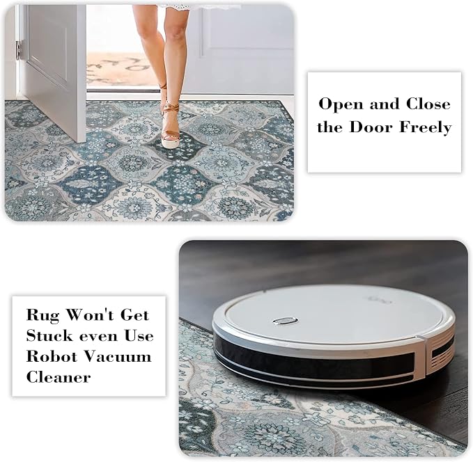 Lahome Moroccan Washable Round Area Rug, Soft Vintage Round Rugs 6ft Ultra-Thin - Image 7
