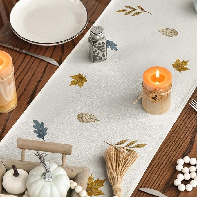 Artoid Mode 210 GSM Fall Table Runner 13x90 Inch Home Party Decor | Blue - Image 7