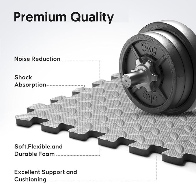 32 Pack Home Gym Mat, Puzzle Exercise Mat, 1of EVA Interlocking Foam Floor Tiles - Image 3