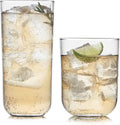 Polaris Axis Tumbler & Rocks Drinking Glasses Set of 16, Glass Cups | 17.75 oz by Libbey