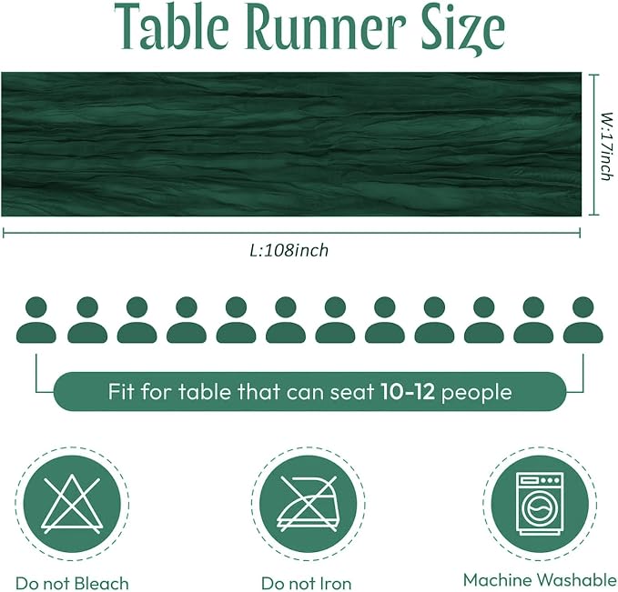 25 Pack Emerald Green Cheesecloth Table Runner 17 x 108 Inch Gauze Table Runner - Image 2