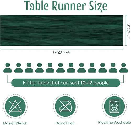 25 Pack Emerald Green Cheesecloth Table Runner 17 x 108 Inch Gauze Table Runner - Image 2