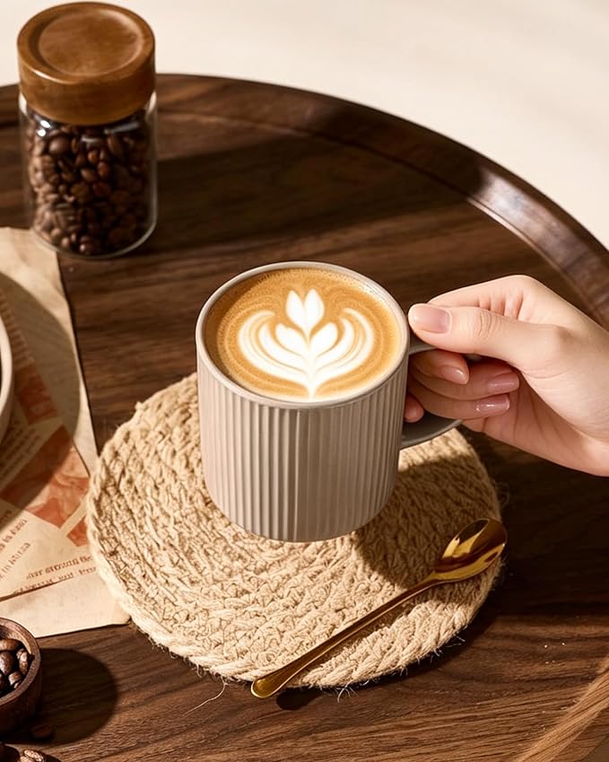 famiware Coffee Mug Set for 6, Star 12 oz Catering Mugs Cup Set - Image 2