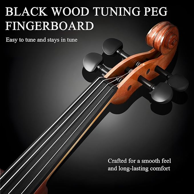 1/4 Violin Kit, Beginner Violin for Kids, Students, Complete Kids Violin Set with Case, Bow, Rosin, Ideal for Kids Violin Beginner Ages 5-7, Natural Finish