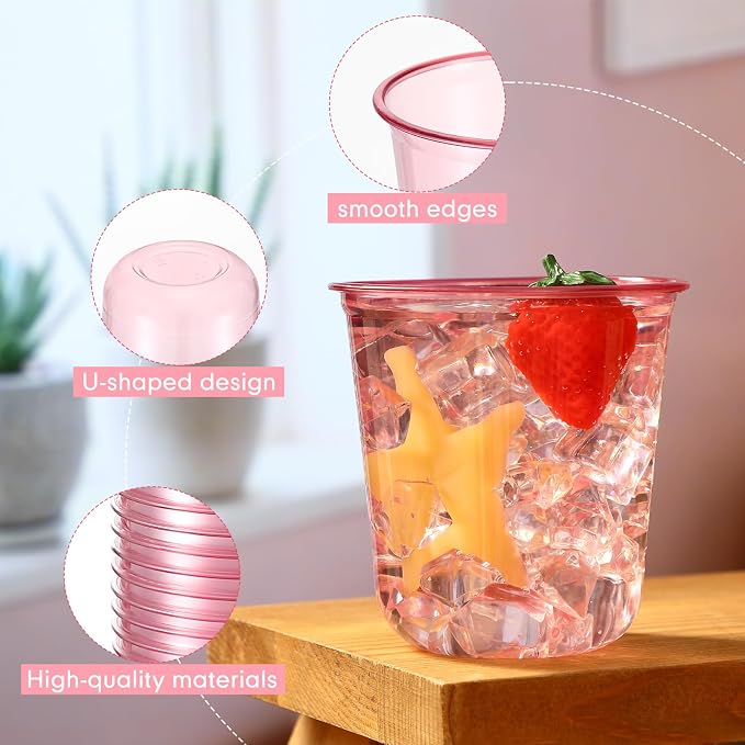 Ziliny 50 Pcs 50 Pcs Disposable Stemless Glasses 12oz Crystal Plastic Wine - Image 4