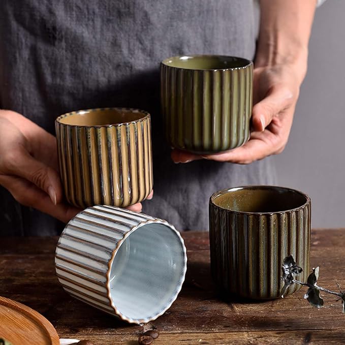 Japanese retro ceramic teacups, wine cups, water cups, restaurants, home - Image 3