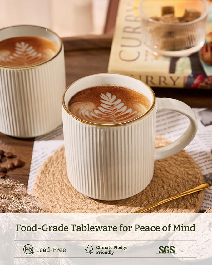 famiware Coffee Mug Set for 6, Star 16 oz Catering Mugs Cup Set - Image 2