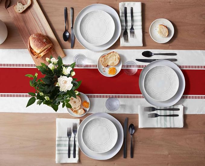 Red Stripes Table Runners, Non Slip Farmhouse Table Runner Dresser Scarves 72 - Image 3