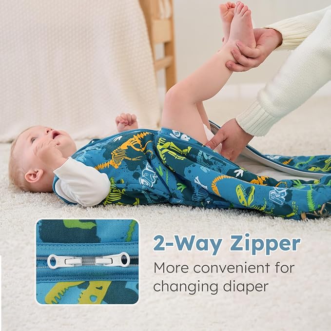 Yoofoss Baby Sleep Sack 12-18 Months, 1.5 Tog Baby Wearable Blanket with 2-Way Zipper, 100% Cotton Organic Fabric Winter Infant Sleeping Sack, Warm Soft Comfy