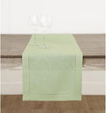 Solino Home 100% Pure Linen Table Runner Sage Green Hemstitch, 14 x 132 in | by SolinoHome