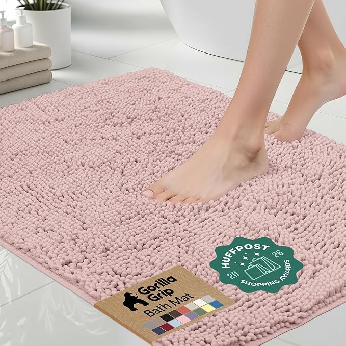 GORILLA GRIP Bath Rug Mat 30x20, Thick Soft Absorbent Chenille, Quick Dry by Unknown