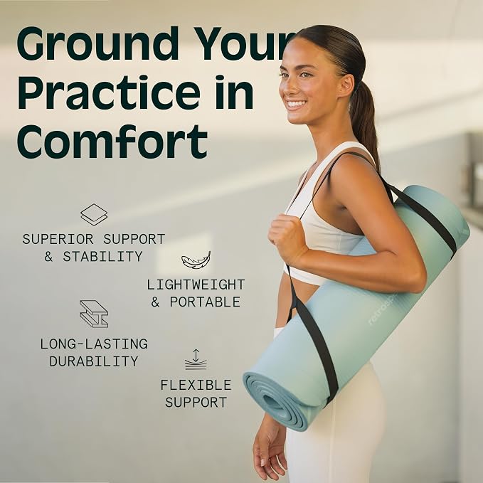 Retrospec Solana Yoga Mat 1" Thick w/Nylon Strap - Image 5