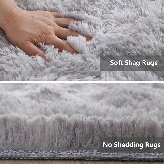 Shag Runner Rug for Bedroom Living Room 3x7 Upgrade Non-Slip Fluffy Soft - Image 4