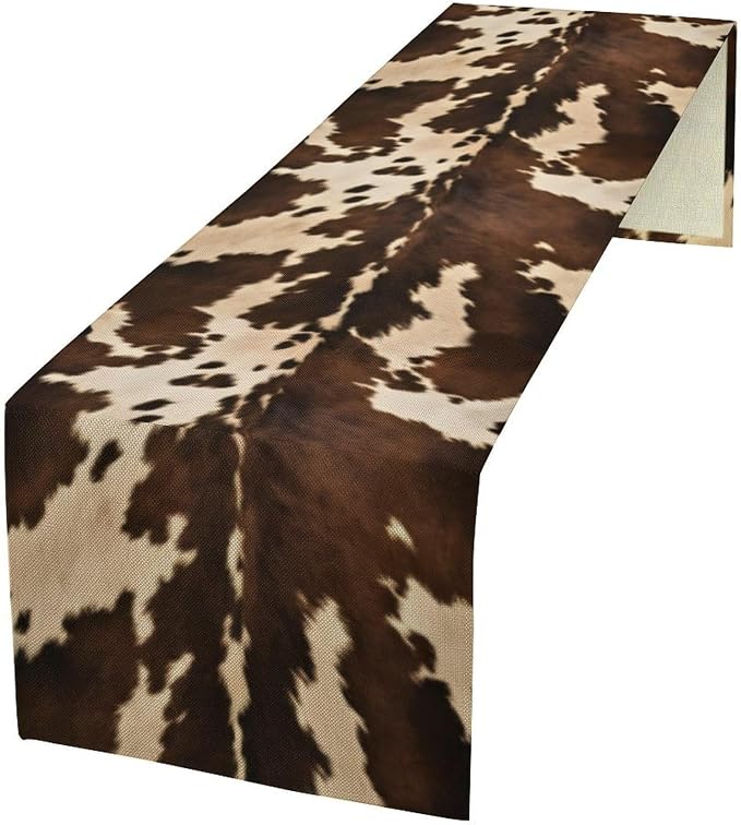 Cow Print Table Runner, 13x108 Inch by Yearn+Jear