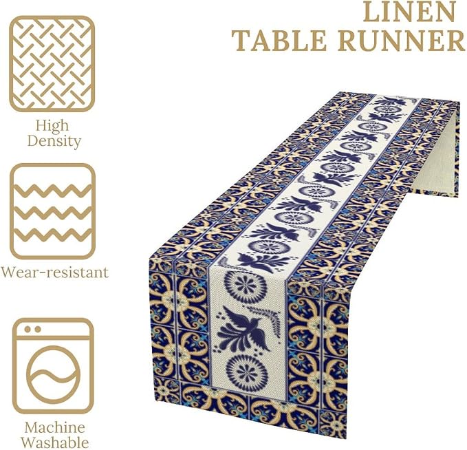 Floral Bird Mexican Table Runner, 13x90 Inch - Image 6