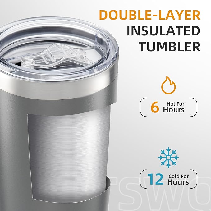 20 oz Tumbler with Lid Stainless Steel Insulated Tumblers, 1 Pack | Leak Proof - Image 2