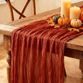 Fall Table Runner, 10FT Thanksgiving Terracotta Cheesecloth Table Runner by Miucat
