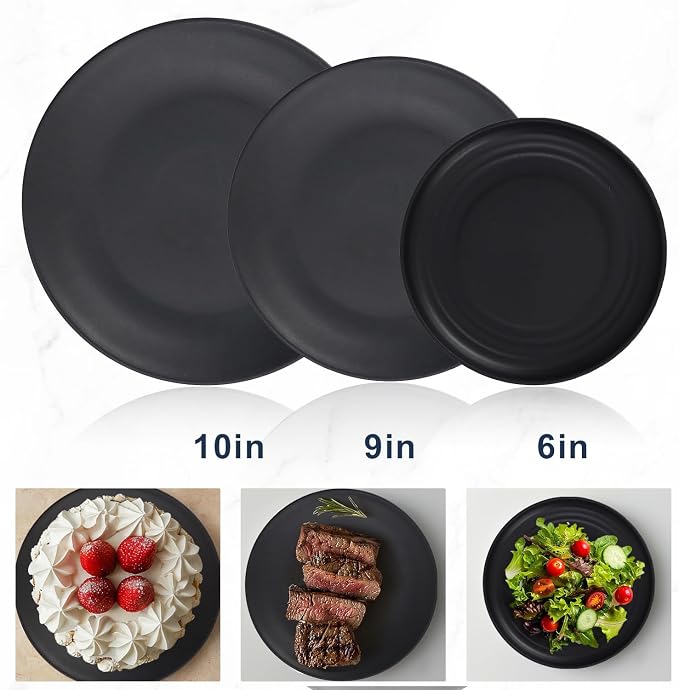 Wheat straw dinnerware sets of 40-10 inches plates, 9 inches plates, 6inches - Image 2