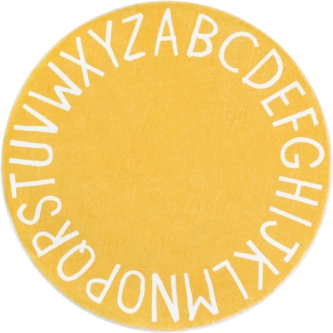 Topotdor Round Kids Play Rug Alphabet Nursery Area Rug Extra Large Soft by Topotdor