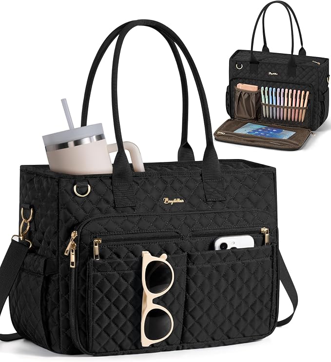 Bagstellar Teacher Tote Bag for Women, 15.6" Laptop Work Tote Computer Bag | by Bagstellar