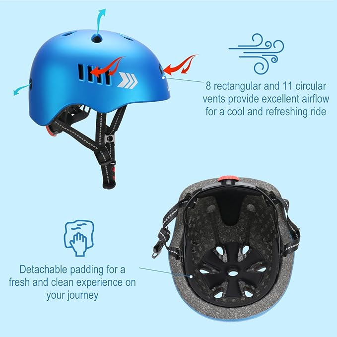 KAMUGO Toddler Helmet Kids Bike Helmet for Girls Boys Ages 2-8 Years,Toddler Bicycle Helmet Suitable for Skateboard Scooter Roller Skating Inline Roller Skating