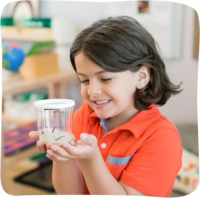 Insect Lore Butterfly Garden with 10 Live Baby Caterpillars - Habitat, Feeder, Chrys-A-Lid Holders, STEM Activity Journal - Raise and Release Painted Lady Butterflies