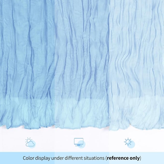 12 Pack Baby Blue Cheesecloth Table Runner 17x108 Inch Semi Sheer Boho Gauze - Image 8