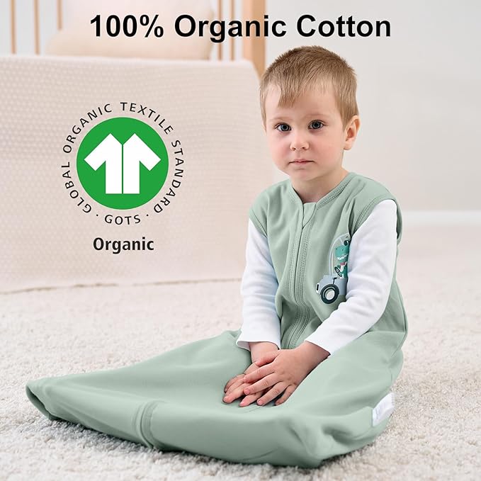 Yoofoss Baby Sleep Sack 6-12 Months Baby Wearable Blanket 100% Cotton 2-Way Zipper TOG 0.5 Toddler Sleeping Sack 3 Pack, Lightweight Sleep Sacks for Babies(Medium)