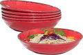 Farmhouse Melamine Pasta Bowls Set of 6, 42 OZ Large Serving Bowls Set by ZAROCRUS