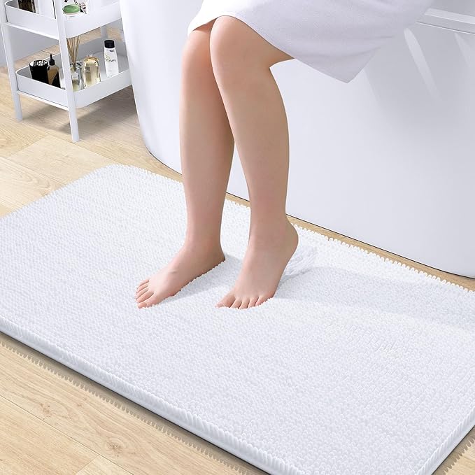 OLANLY Large Bathroom Rugs 40x24, Extra Soft Absorbent Chenille Bath Rugs by OLANLY