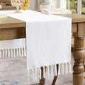 Cotton Linen Table Runner, 13x36 Inch, Machine Wash by Aoztio