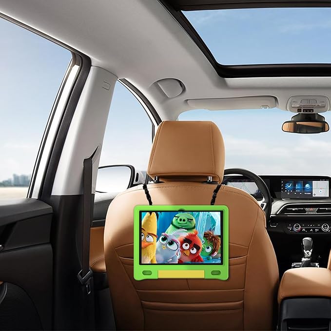 JREN Kids Table 10.1" ｜Android 14 Tablet for Kids｜64GB Storage｜Octa-Core｜WiFi ｜Cameras｜Parental Control｜Kids Content｜Case Included Great Gift for Children Ages 3-12 Years Old Green