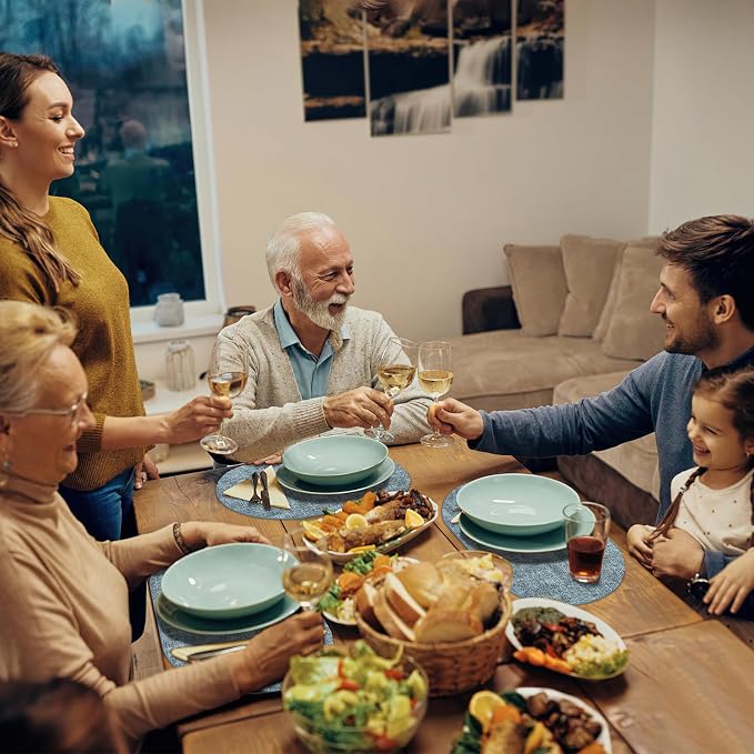 Placemats for Dining Table Set of 6 Non-Slip, Heat Resistant Oval Leather - Image 8