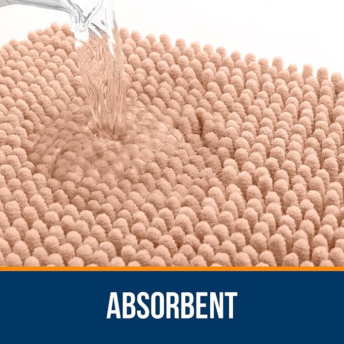 OLANLY Large Bathroom Rugs 45x27, Extra Soft Absorbent Chenille Bath Rugs - Image 4