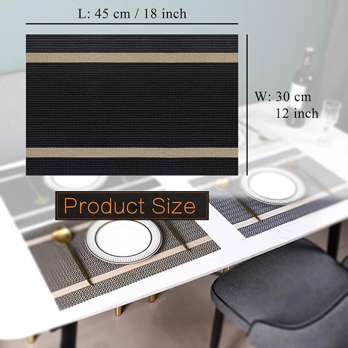 PIGCHCY Luxurious Placemats Set of 4, Non-Slip Placemats Easy to Wipe Clean - Image 2