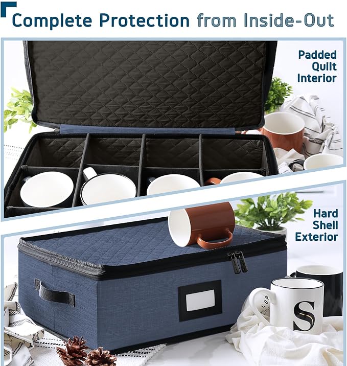 Coffee Mug Storage, 2 Pack Quilted and Stackable Coffee Cup Storage Organizer - Image 5