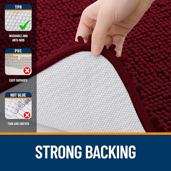 OLANLY Large Bathroom Rugs 47x32, Extra Soft Absorbent Chenille Bath Rugs - Image 6