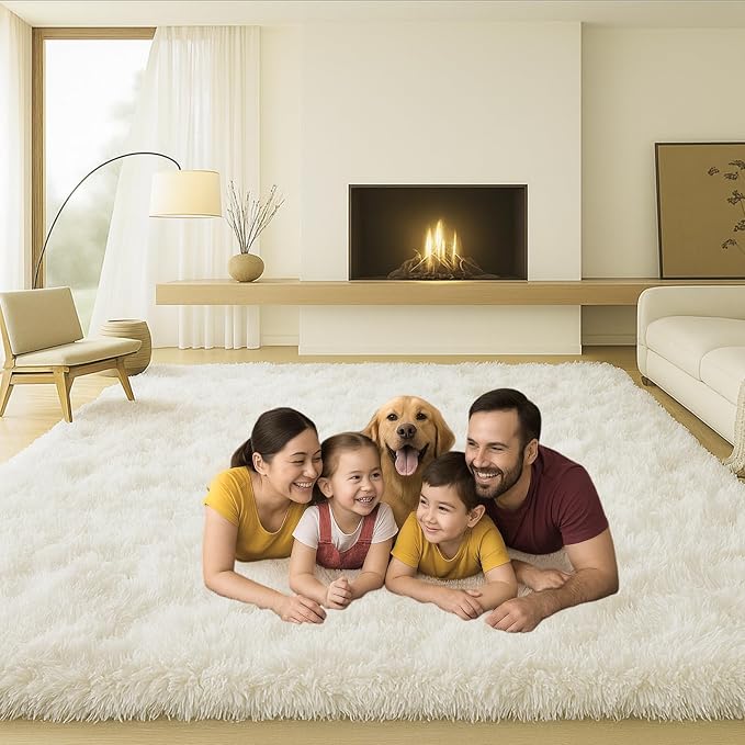 6x9 Rugs for Living Room, Rugs for Bedroom, Plush Fluffy Carpet, Non-Slip - Image 4