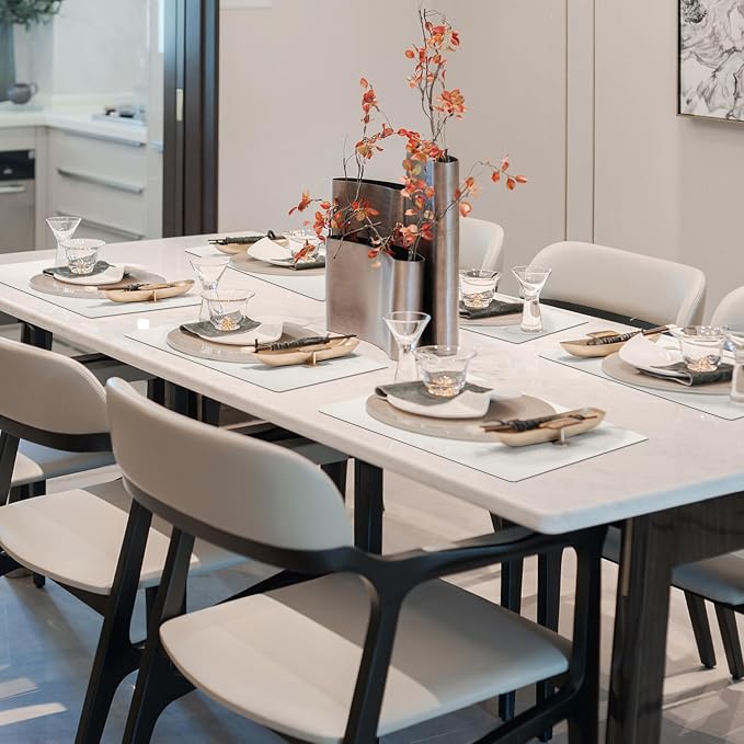 Maxpearl Faux Leather Placemats Set of 4, Ivory White | Waterproof - Image 2