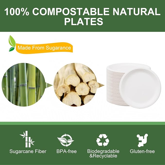 WELLIFE 10 Inch Paper Plates 125-Pack Heavy Duty Paper Plates Bulk | Disposable - Image 4
