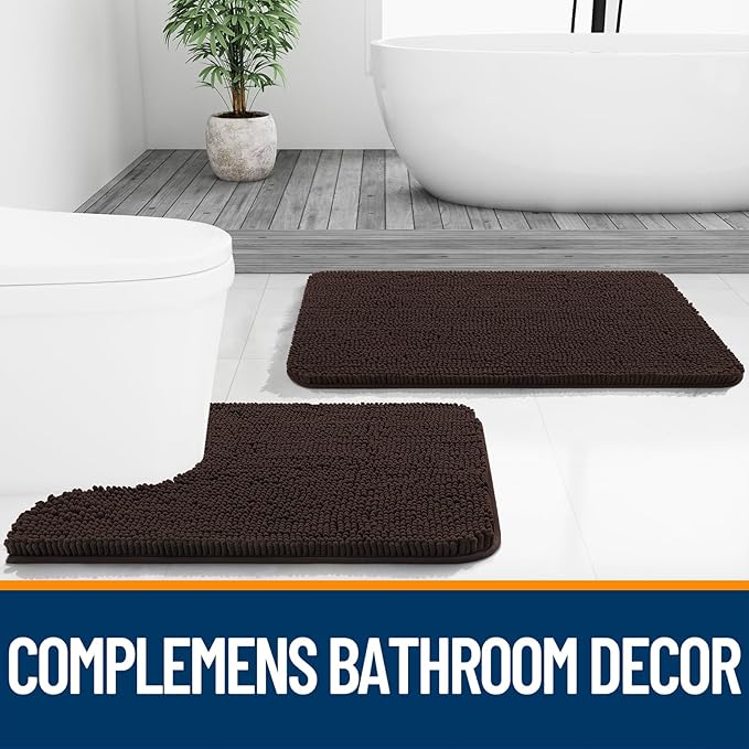 OLANLY Large Bathroom Rugs 47x32, Extra Soft Absorbent Chenille Bath Rugs - Image 7